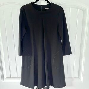 J. McLaughlin Long Sleeve Black Shift Dress Size Medium Pockets